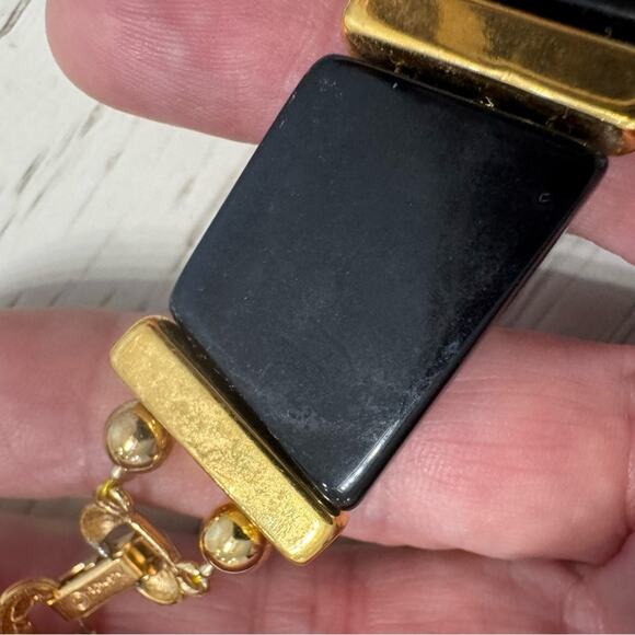 VTG Napier Black and Gold chunky bead Necklace - Picture 7 of 9